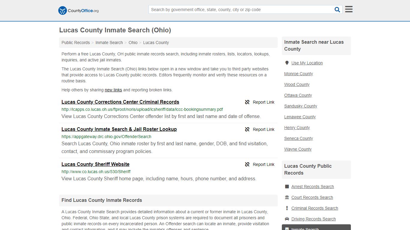 Inmate Search - Lucas County, OH (Inmate Rosters & Locators)